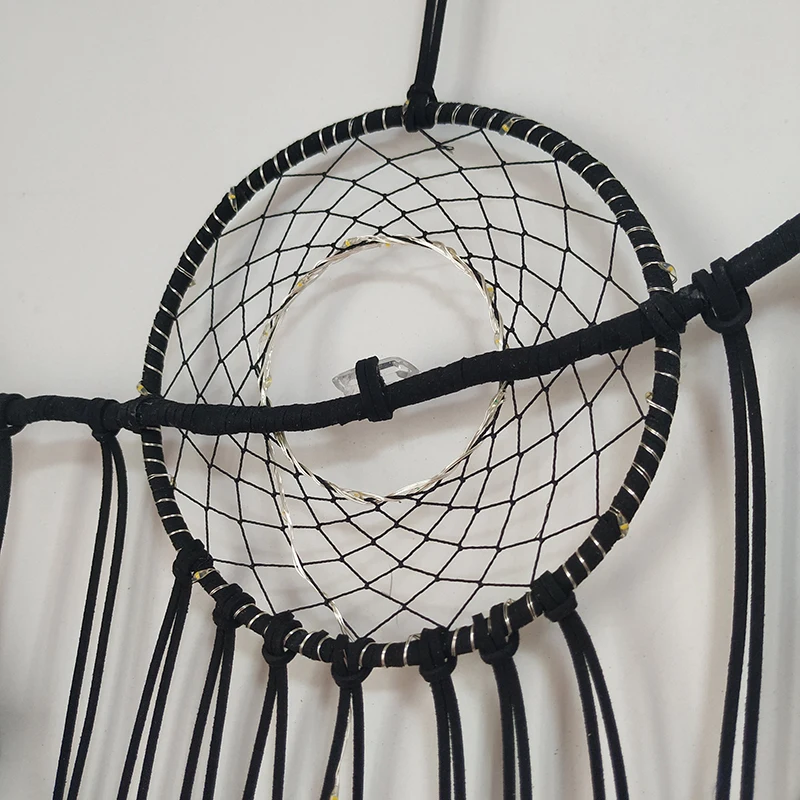 

Dreamcatcher Black Kids Bed Room Decor Pink Christmas Decorations Accessories for Home Fun Handmade Craft Gift Wind Chimes