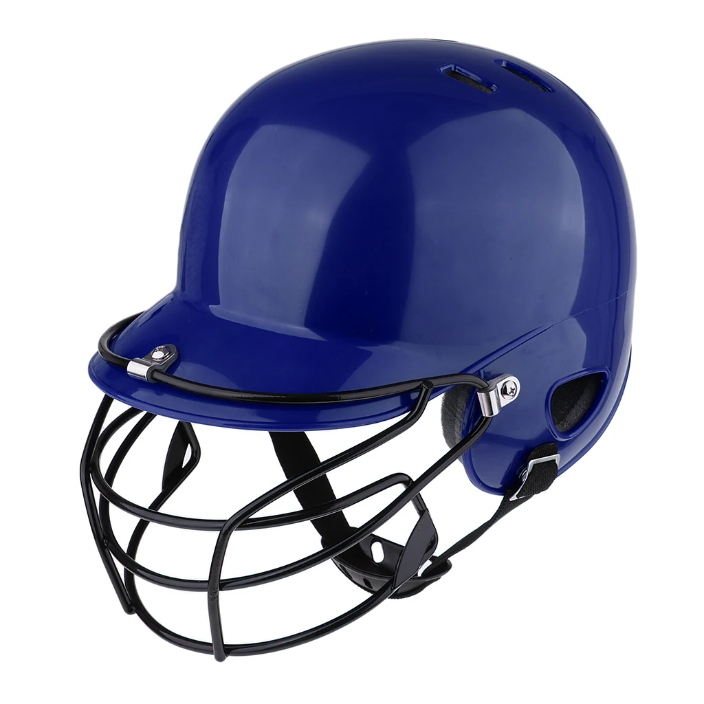 

Baseball Batting Helmet Softball Compact Mask Dual Density Impact Head Face Guard with Ear Protector