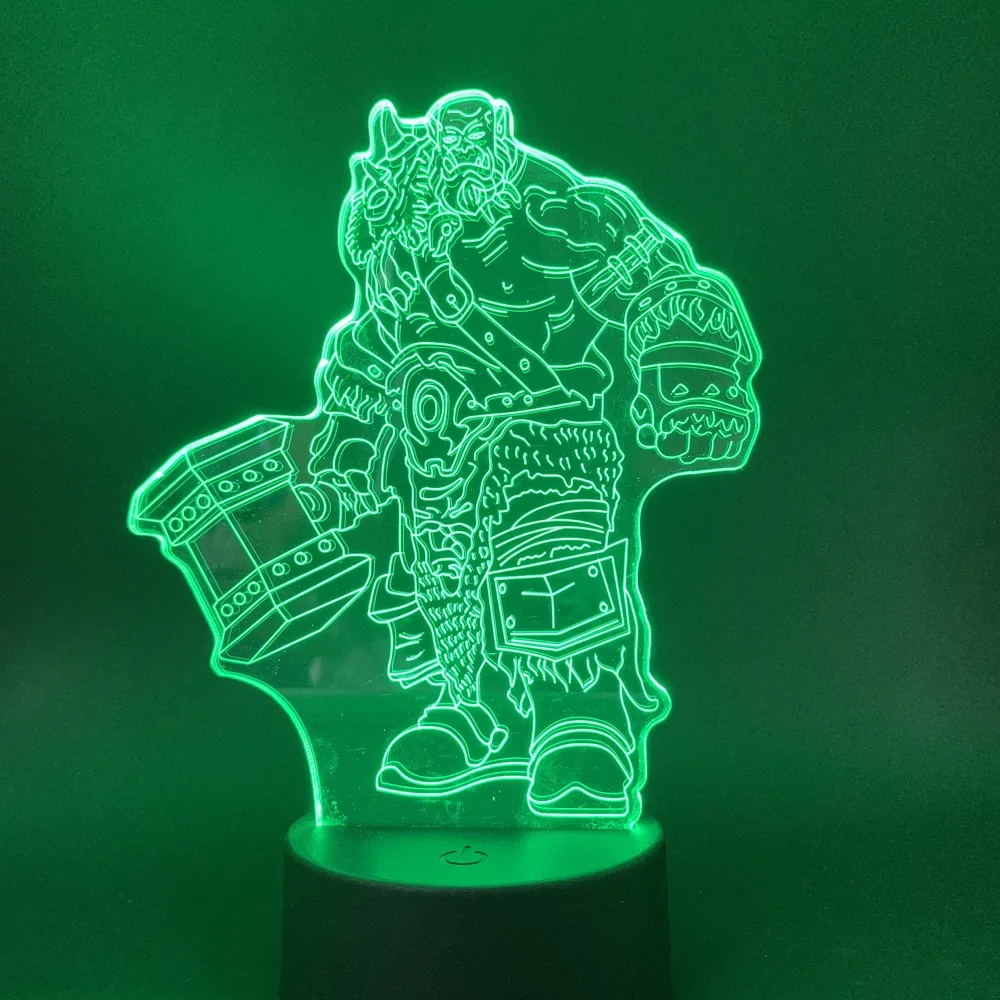 Светодиодный ночной Светильник Warcraft орк светильник для детской спальни Ночной