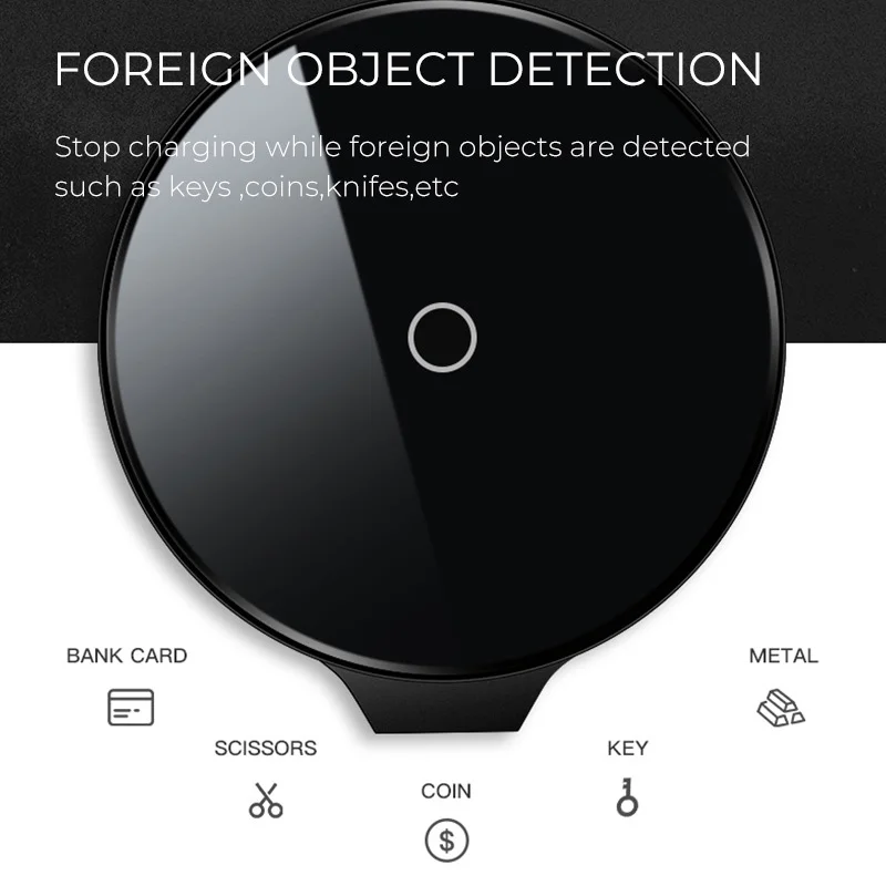Беспроводное зарядное устройство 10 Вт высокоскоростное беспроводное 8 мм для IPhone