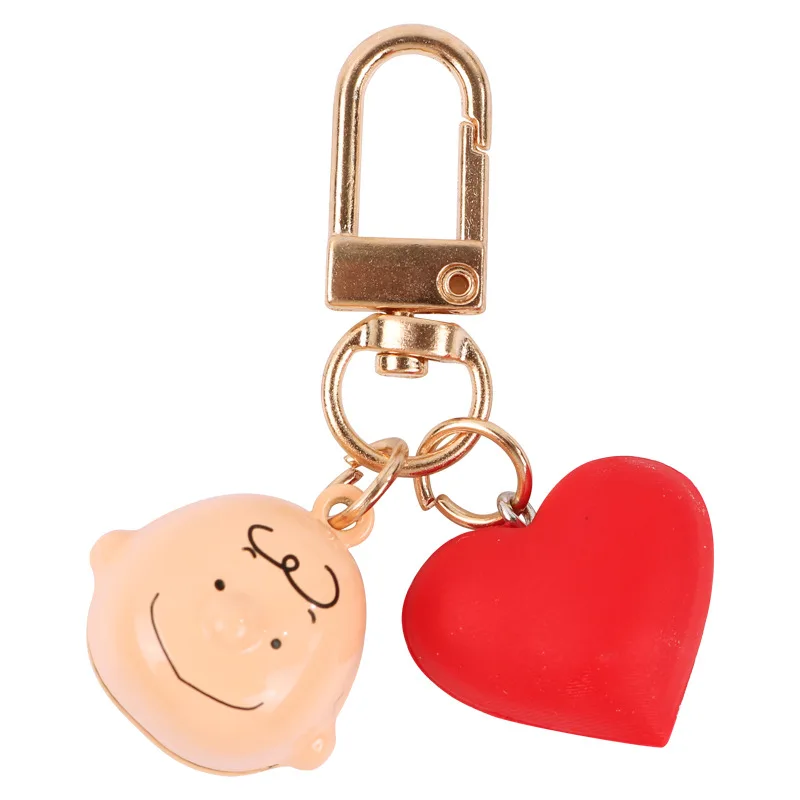 Kpop мультфильм милый брелок любящее сердце с колокольчиком Airpods золотой кулон для