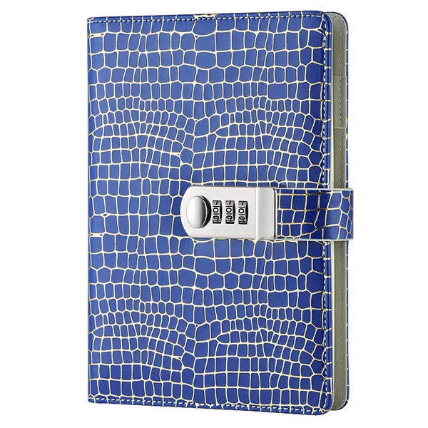 dark blue Кожаный дневник, блокнот с кодом блокировки, бизнес, винтажный дневник, блокнот в мягкой обложке, 80 листов, канцелярские товары, поставки, подарок - Цвет: dark blue
