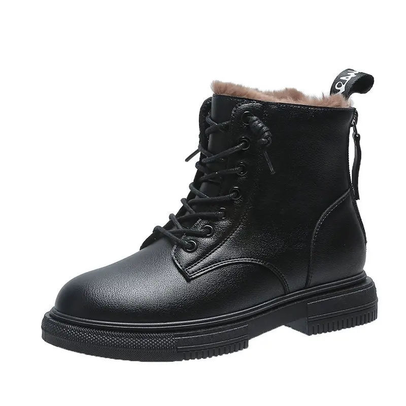 

Autumn 2020 new Korean boots women's fashion Korean lace up casual short boots thick bottom muffin middle heel
