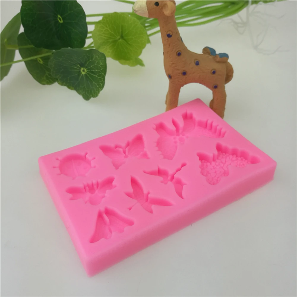 Бабочка Божья коровка Flydragon пчела силиконовая форма из жидкого Глины Ремесло