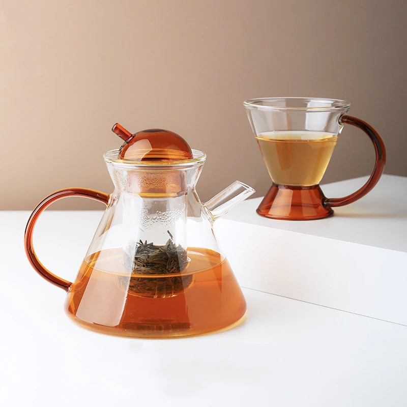 

New Tea Cups Set Heat Resistant Glass Tea Water Pot With European Style Coffee Tea Heating Cold Kettle Mug High Quality of Tea