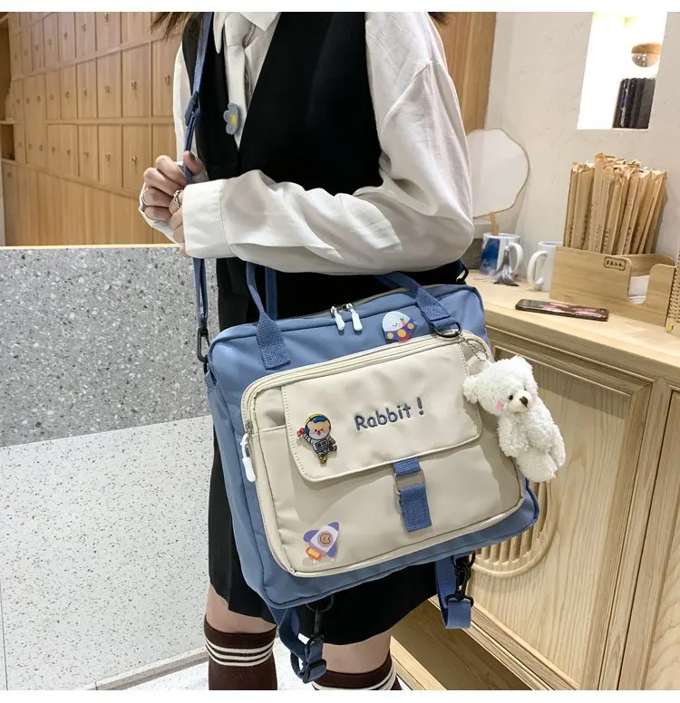 

Японская модная нейлоновая сумка для девочек, школьные ранцы для девочек-подростков, милые сумки через плечо для женщин