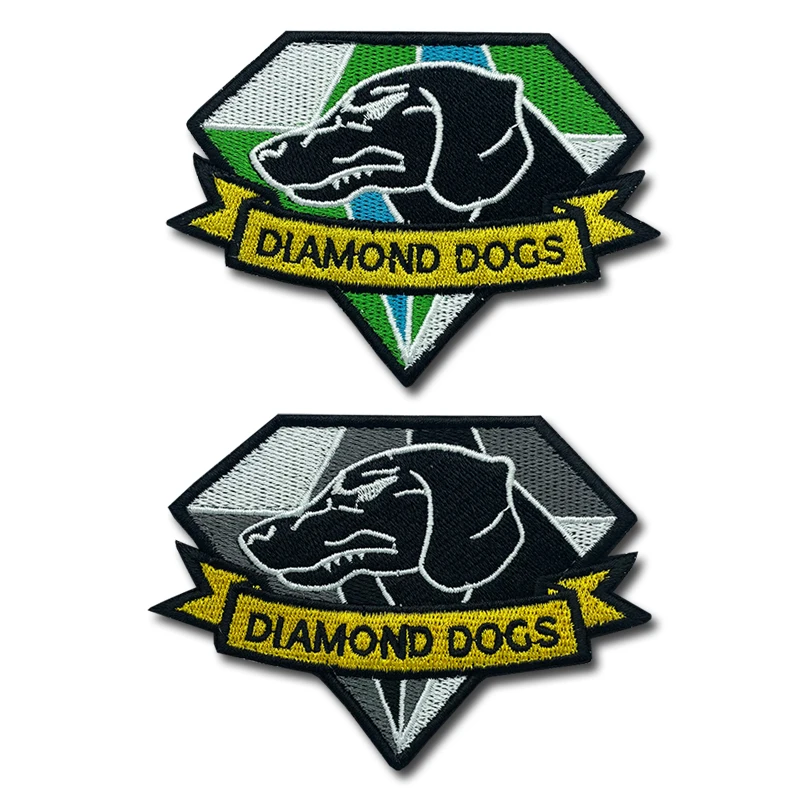 Diamond dogs Patches high quality Embroidered Military Tactics Badge Hook Loop Armband 3D Stick on Jacket Backpack