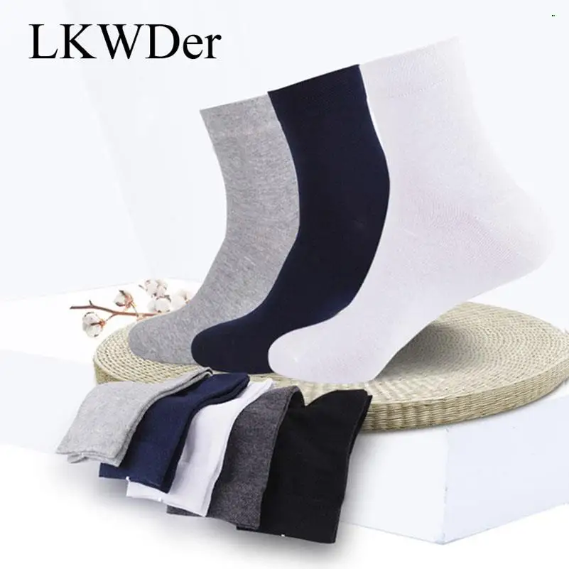 

Men's Business Socks for Men Cotton Socks Black White Long Sock Crew Meias Calcetines Hombre High Quality Casual 5 Pairs US $ 10