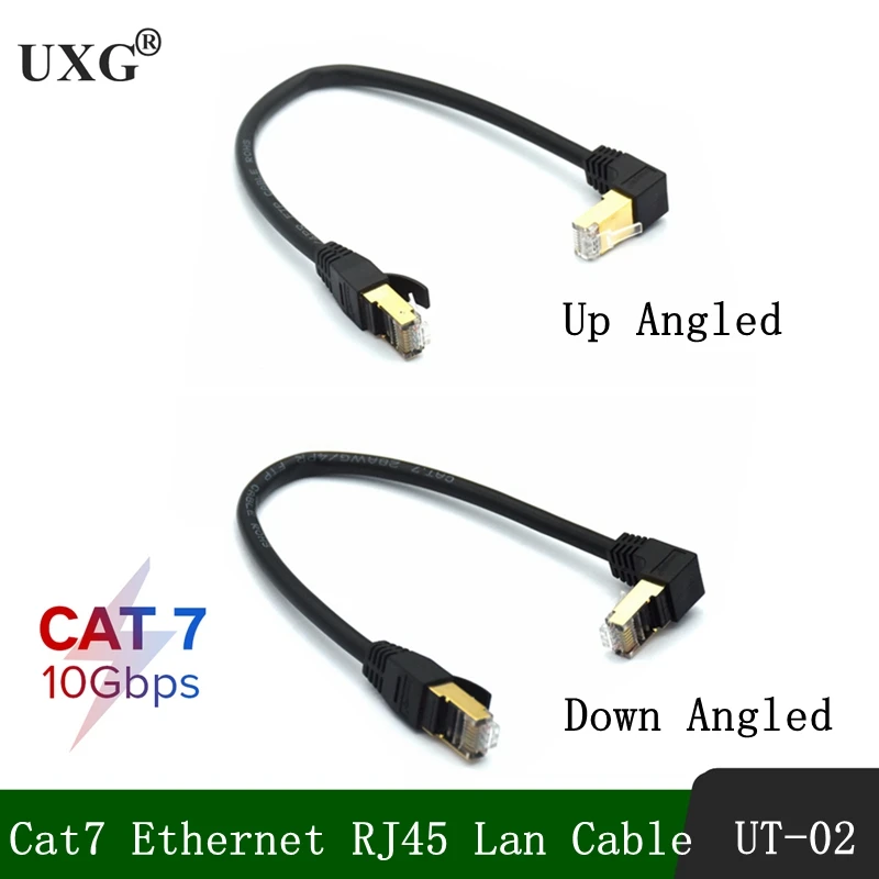

Right Angle Cat7 Ethernet Cable RJ45 Lan Cable UTP RJ 45 Network Cable For Cat6 Compatible Patch Cable Ethernet 90 Degree 0.3m