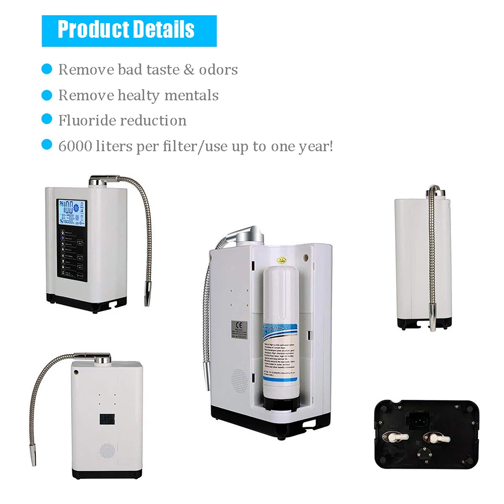 Alkaline Water Ionizer hydrogen generator Machine Purifier Produces pH 3.5-10.5 Acid water Filter system for Home | Бытовая техника