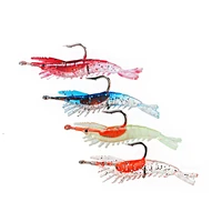 1pc4pcs luminous shrimp fake baits fishy smell artificial trout bait with single hook fishing lures small outdoor fishing tool