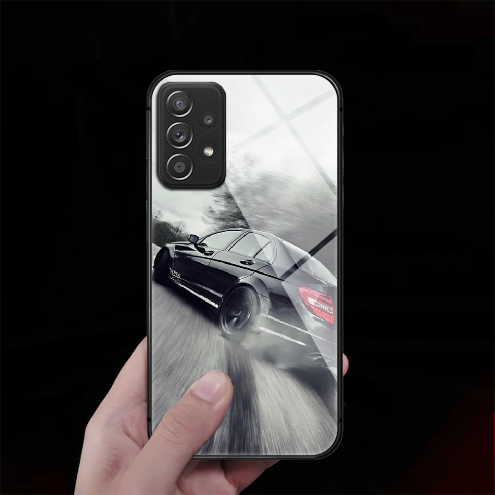 

Mercedes Luxury Car AMG Tempered Glass Phone Case Cover For Samsung Galaxy A M 10 12 20E 21 31 40 50 51 52 70 71 72 S Phone case