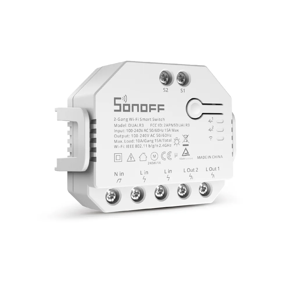 

SONOFF DUALR3 Smart Home 2 Gang Relay Module MINI DIY Power Metering Switch eWeLink APP Remoet Control Alexa Google Home Voice