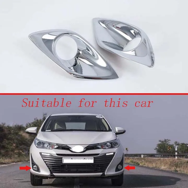 

Украшение для автомобиля Toyota VIOS 2019, хромированная крышка противотуманной фары из АБС-пластика, декоративная наклейка