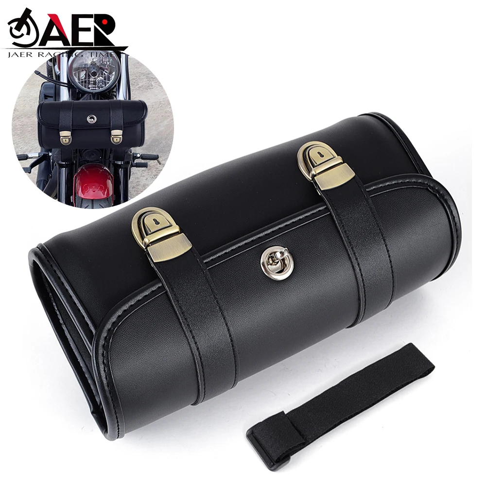 

Motorcycle Cruiser Tool Bag Fork Barrel Shape Handlebar Front Fork Bag Black Handlebar Front Fork Bag Motorcycle Saddlebag