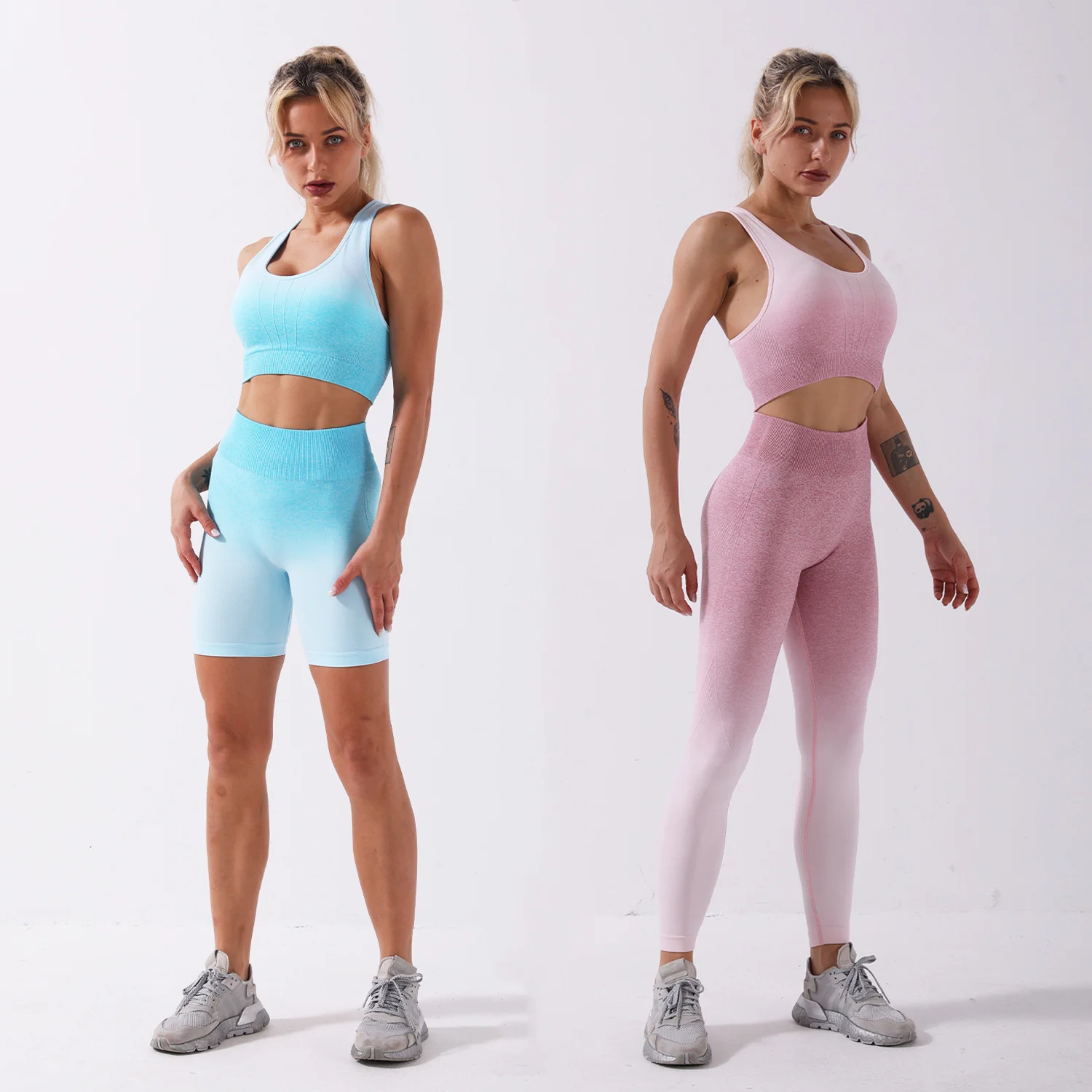 

Tie dyed seamless Yoga suit yoga sports bra High Waist Shorts women's autumn