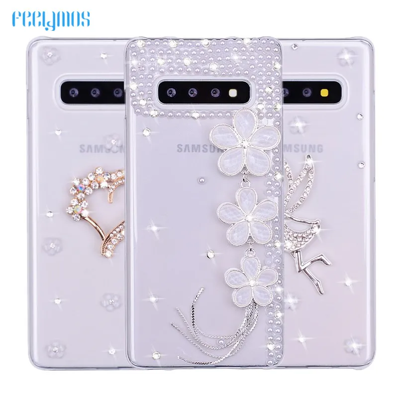 Сделай сам со стразами чехол для samsung Galaxy S8 s9 S10 Plus Note 8 9 4 5 A9 2018 A5 A7 2017 украшенная