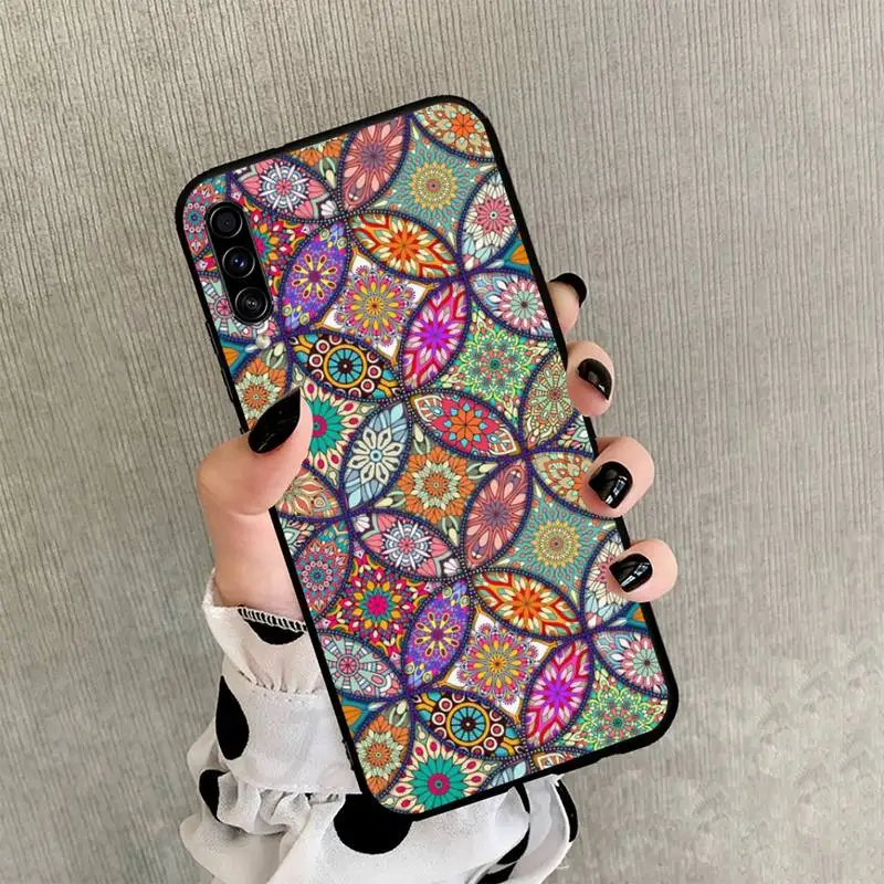 

MANDALA painting art Phone Case For Samsung Galaxy A51 A52 A71 A50 A12 A72 A21s A70 Note 20 10 S21 S20 fe S10 ultra plus cover