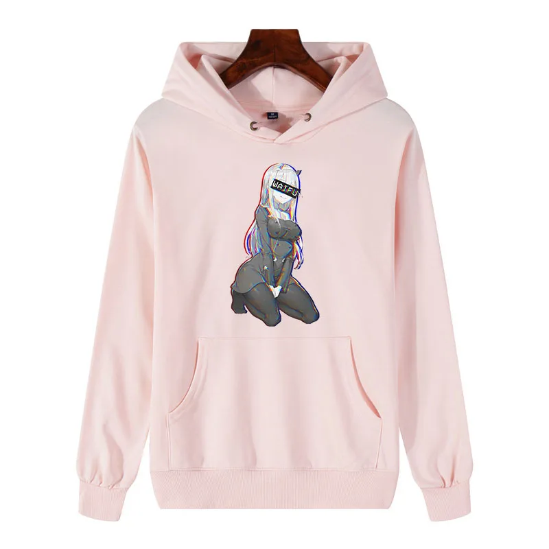m9362 Pink Мужские толстовки унисекс с капюшоном с принтом «Дарлинг в франксе» Zero Two Waifu, забавная уличная одежда для мужчин, Аниме Манга, толстовка с капюшоном - Цвет: m9362 Pink