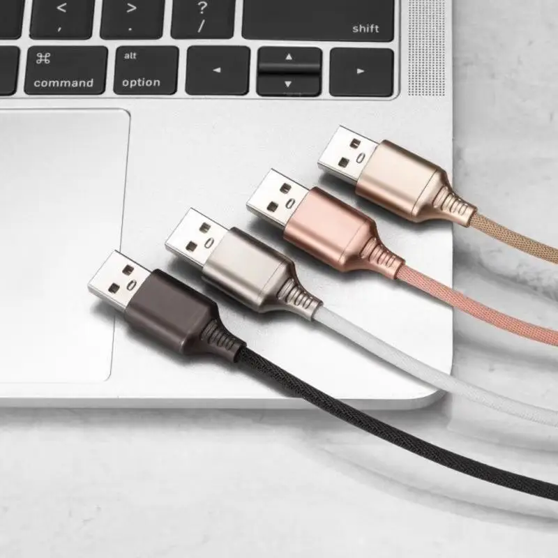 1M Smart USB Type C Charging Cable Zinc Alloy Automatic Disconnect LED Lighting Nylon Braided Line for Android | Электроника