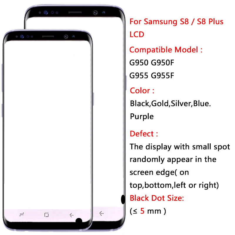 SUPER AMOLED S8 Plus ЖК дисплей для Samsung SM G950F G955F сенсорный экран Рамка дигитайзер в сборе