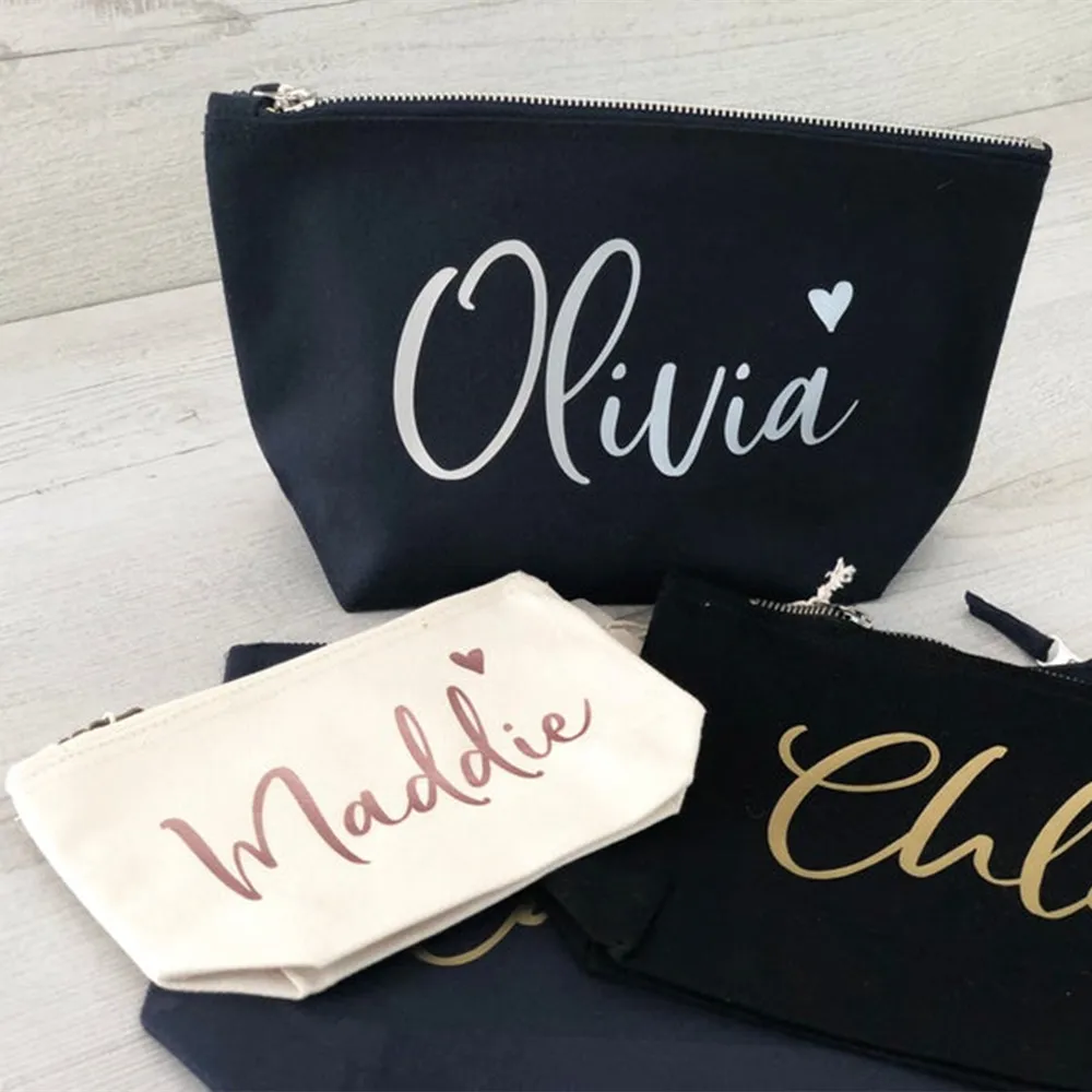 Индивидуальные розовые свадебные косметички для невесты подружки косметики