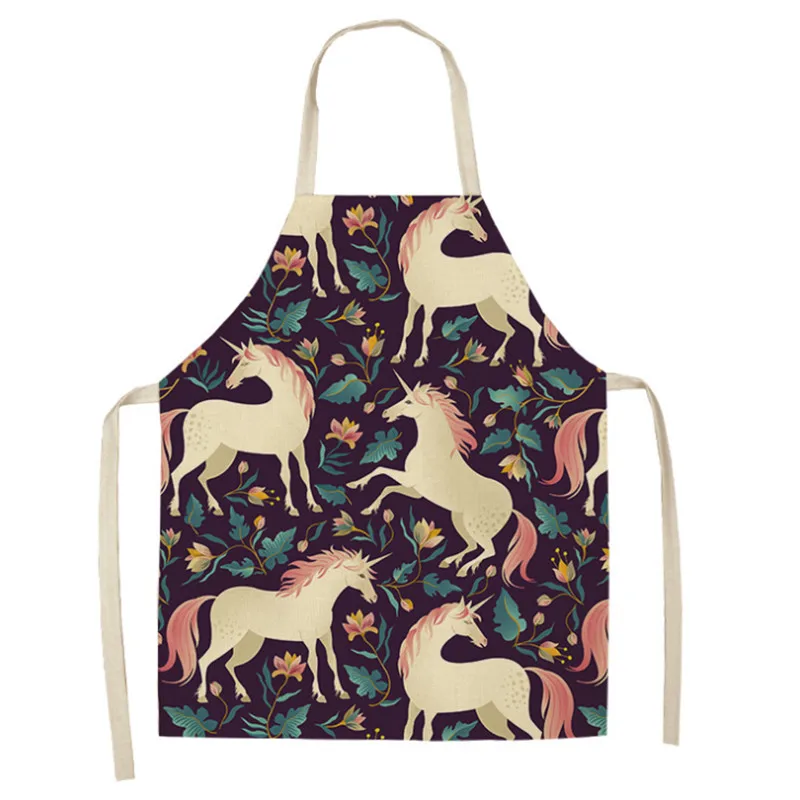 1 шт. хлопковый льняной Кухонный Фартук с принтом в виде цветов и бабочек для