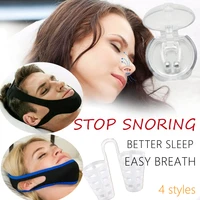 magnetic anti snoring stop snore nose clip adjustable chin strap belt easy breathe improve sleeping for menwomen dropshipping