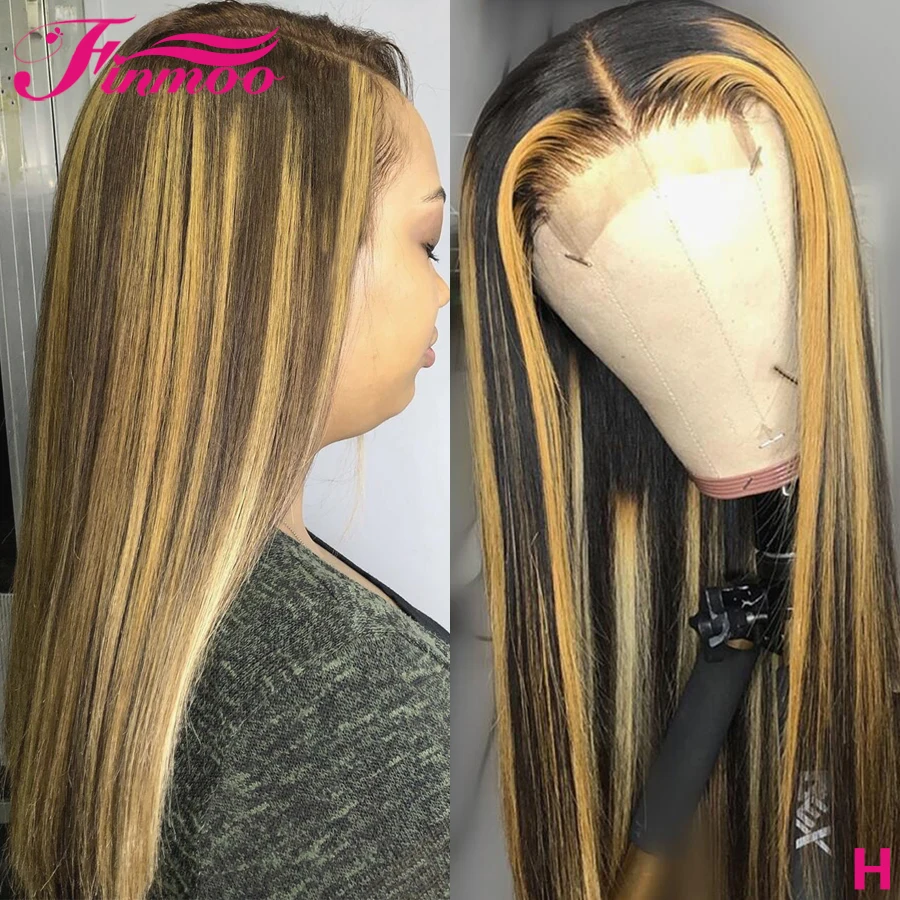 Прямой Мёд блондинка 13x6 Синтетические волосы на кружеве человеческих волос