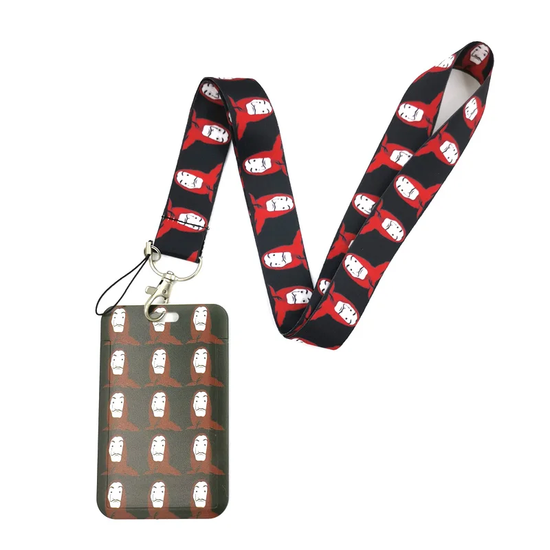 

House of Paper Money Heist Lanyard Credit Card ID Holder Bag Student Women Travel Card Cover Badge Car Keychain Gift Accessories