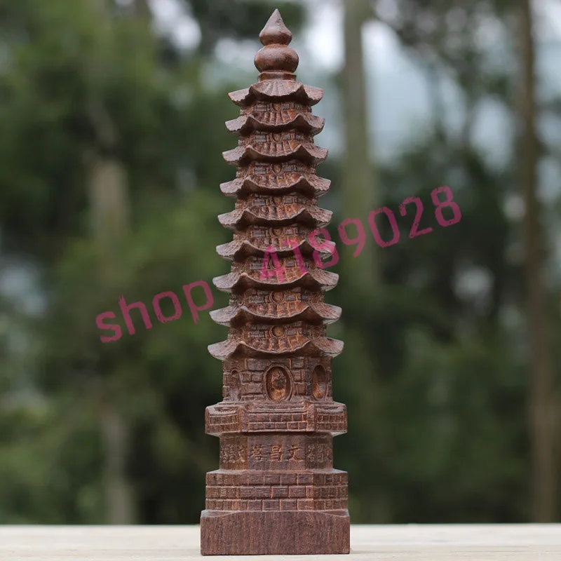 

Natural, Vietnam agarwood, solid wood carving Wenchang tower, handicraft ornaments decoration