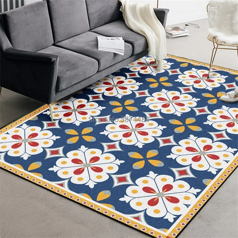 Модный Ретро американский деним синий белый желтый цветочный гость Спальня
