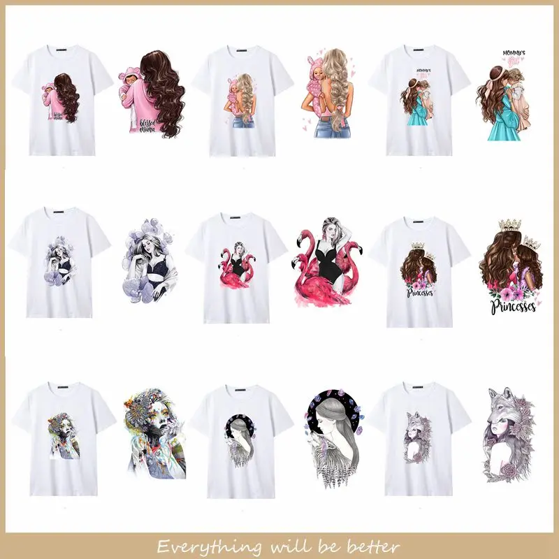 Модные патчи для мамы и ребенка женские одежды сделай сам футболка с утюгом