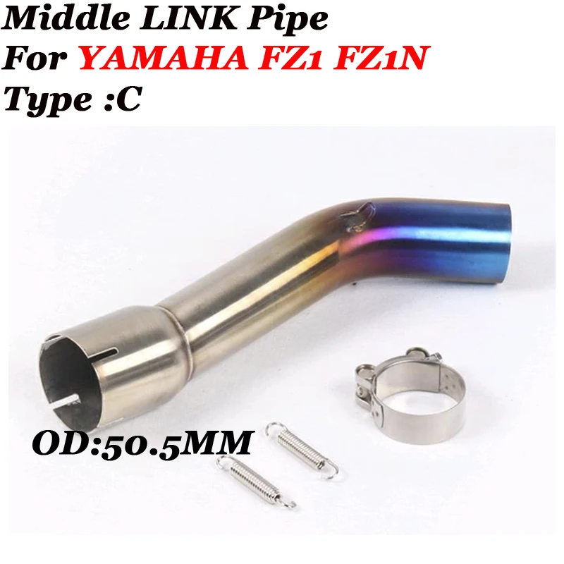 Slip On For Yamaha FZ1 FZ1N FZ1000 Motorcycle GP Exhaust Muffler Pipe Middle Link Connector Tube Without | Автомобили и мотоциклы