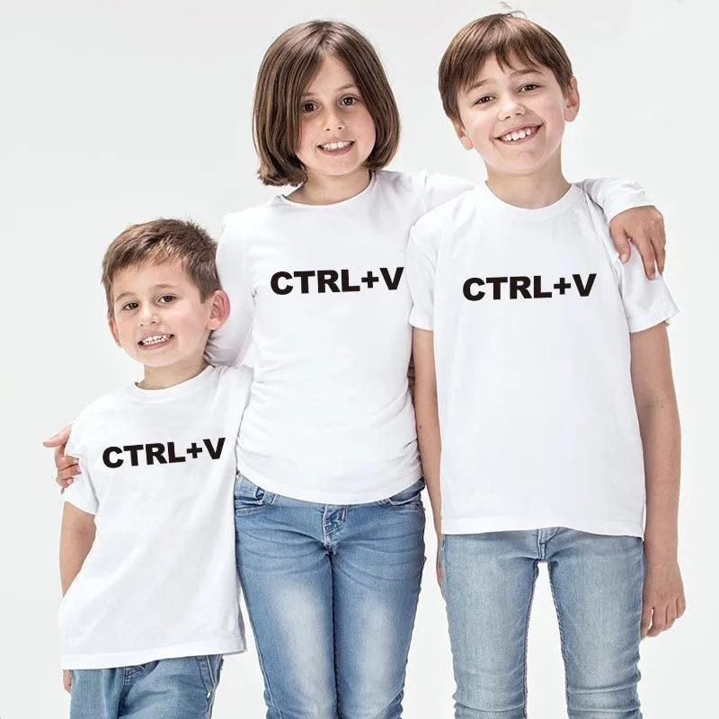 Сочетающиеся Семейные наряды CTRL + C V костюм семейный образ футболки для папы сына