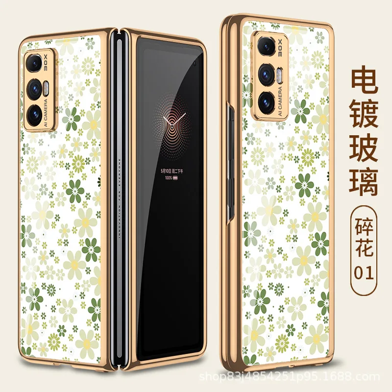 Винтажный чехол с цветочным рисунком для Xiaomi Mix Fold полноразмерный покрытием из
