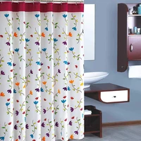 waterproof shower curtain mildew proof bath curtain with hooks white floral bath curtains home decoration bathroom products