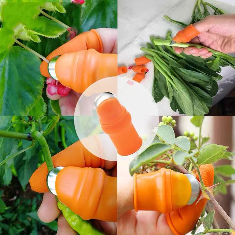 

2pcs/Silicone Thumb Knife Finger Knife Protector Vegetable Harvesting Knife Plant Blade Scissors Garden Tools