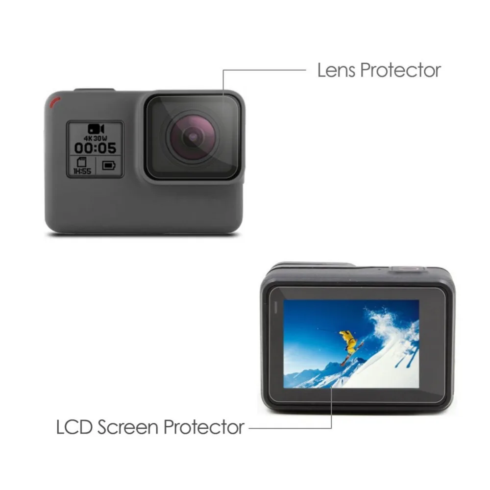 Закаленная пленка для Gopro Hero 7 6 5 Аксессуары протектор закаленного экрана Go Pro