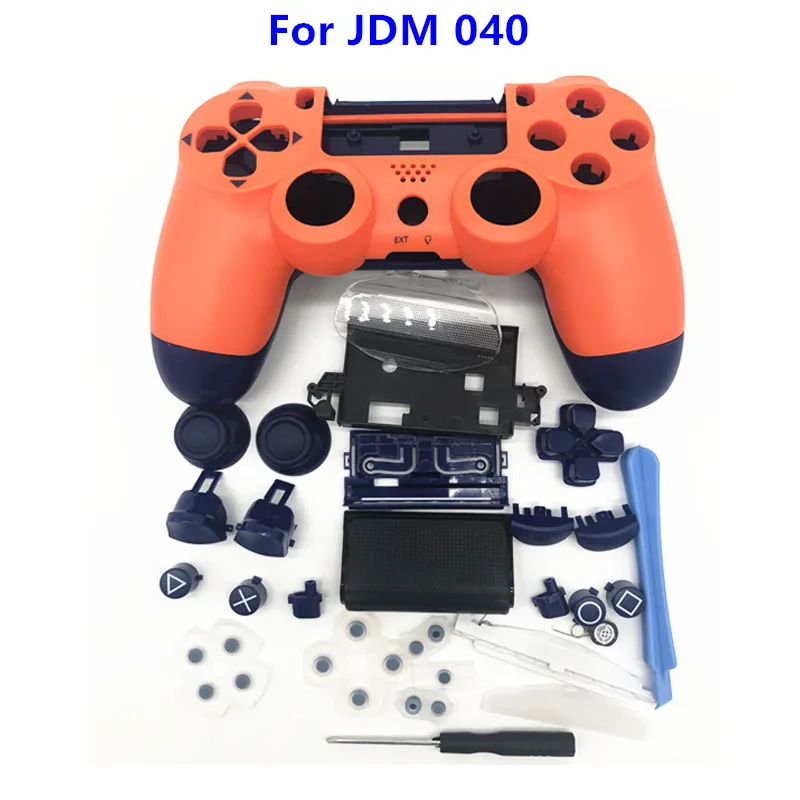 Gamepad Shell DIY Controller Housing Case Cover Replacement with Buttons For Sony Playstation 4 JDS 040 JDM-040 Sunset Orange