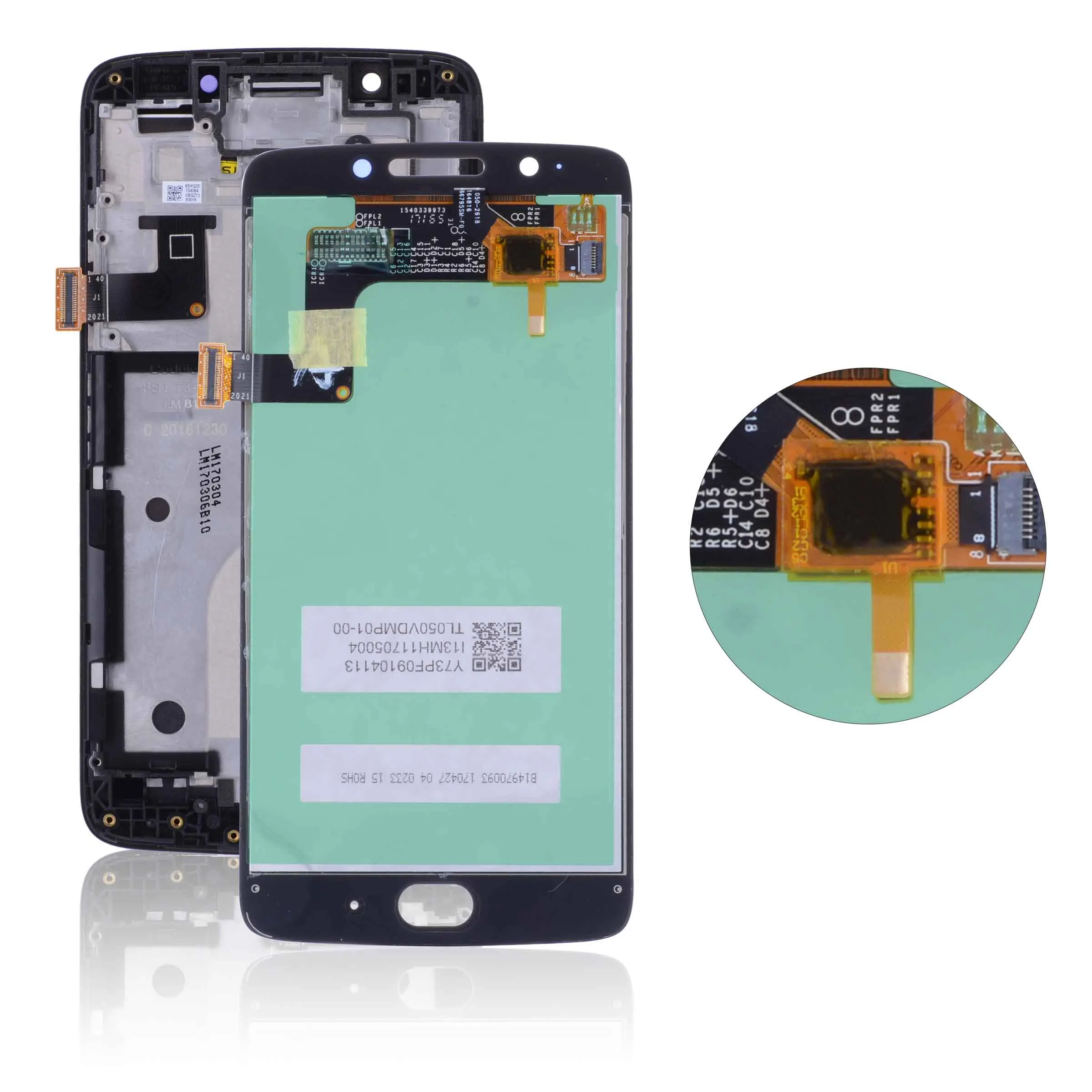 Дисплей для Motorola Moto G5 Plus LCD в сборе с тачскрином на рамке Оригинал черный