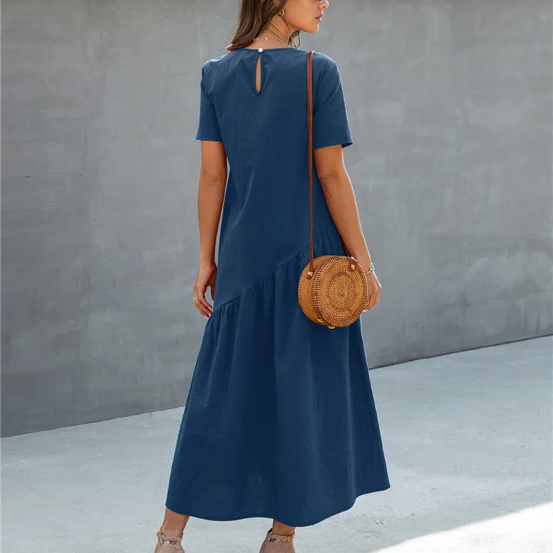 Летнее повседневное винтажное женское платье макси 2020 модное свободное с