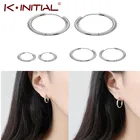 Круглые серьги Kinitial из нержавеющей стали в минималистичном стиле для женщин и мужчин, Ювелирное Украшение в стиле K-POP Мужская серьга ушей, хороший подарок для девушек и женщин