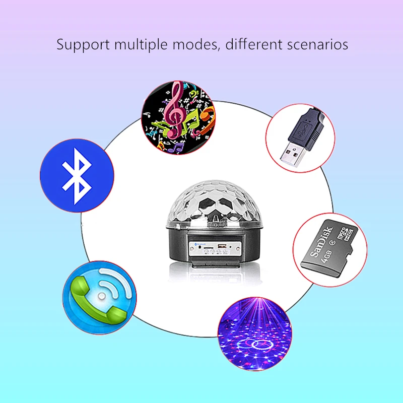 Мини-проектор DMX светодиодный с Bluetooth-динамиком диско-ламсветильник s Mp3 плеером