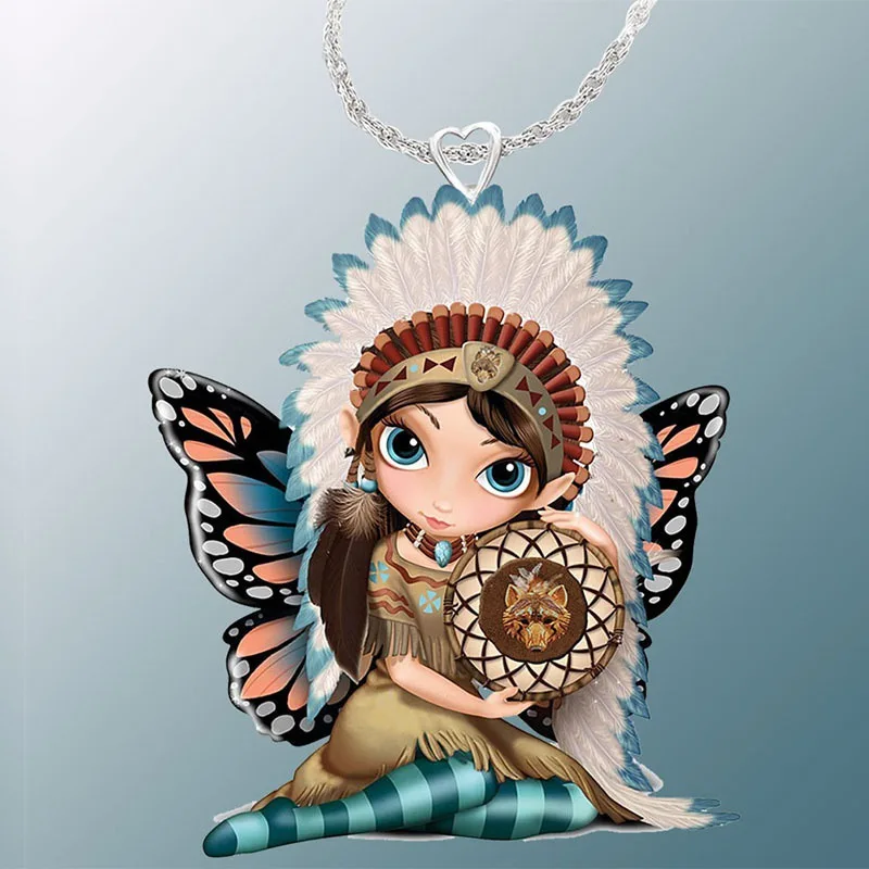 

New style tribal girl creative lady necklace 3D printing necklace wholesale