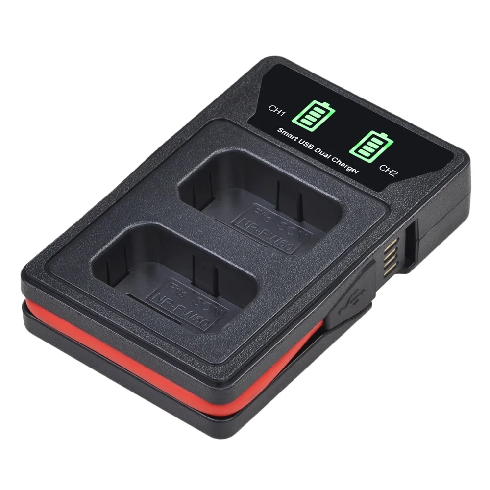 Аккумуляторная батарея 4x2160 мАч NP-FW50 NP FW50 + двойное зарядное устройство USB со
