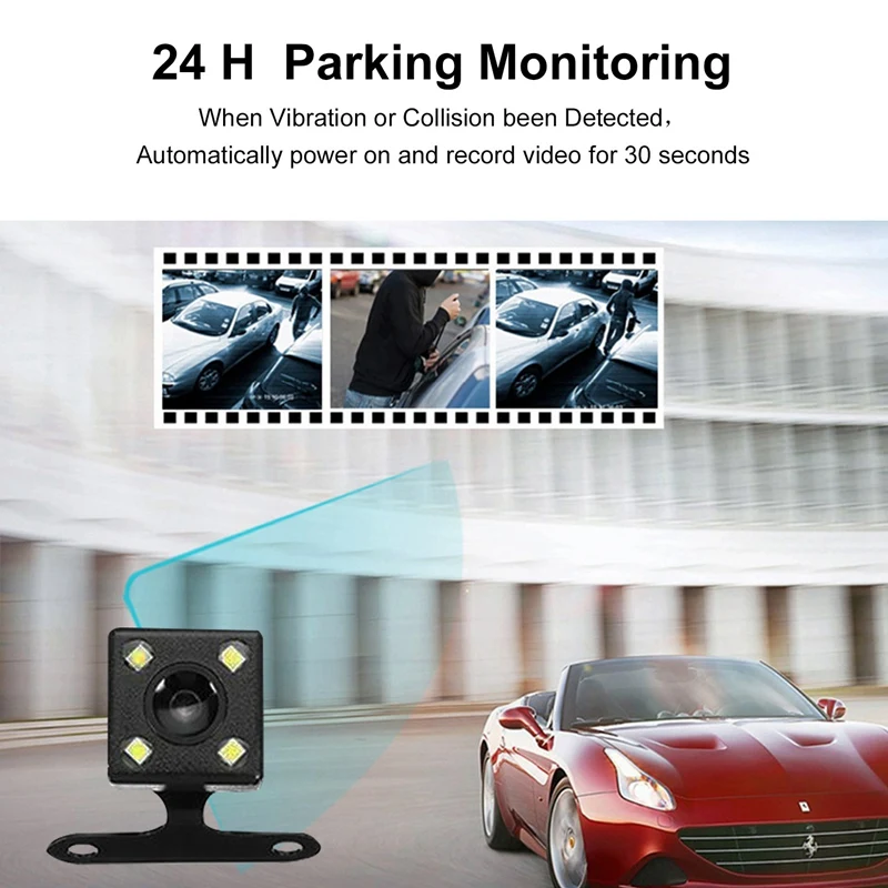 Car DVR Camera 3 Lens 4.0 Inch Full HD 1080P LCD Screen 170 Degree Rear view G-sensor Auto Dash Cam Infrared Night Vision Ca | Автомобили
