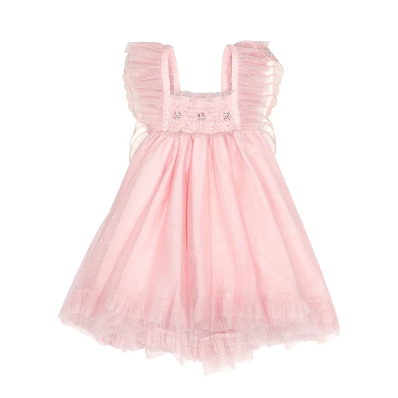 

Ins2021 Spring and Summer Girl Dress Children Princess Dress Girls Bow Embroidered Tutu Dress