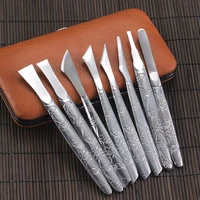 8 piecesset stainless steel leather craft skiving sharp handle knife leather craft handwork diy tool