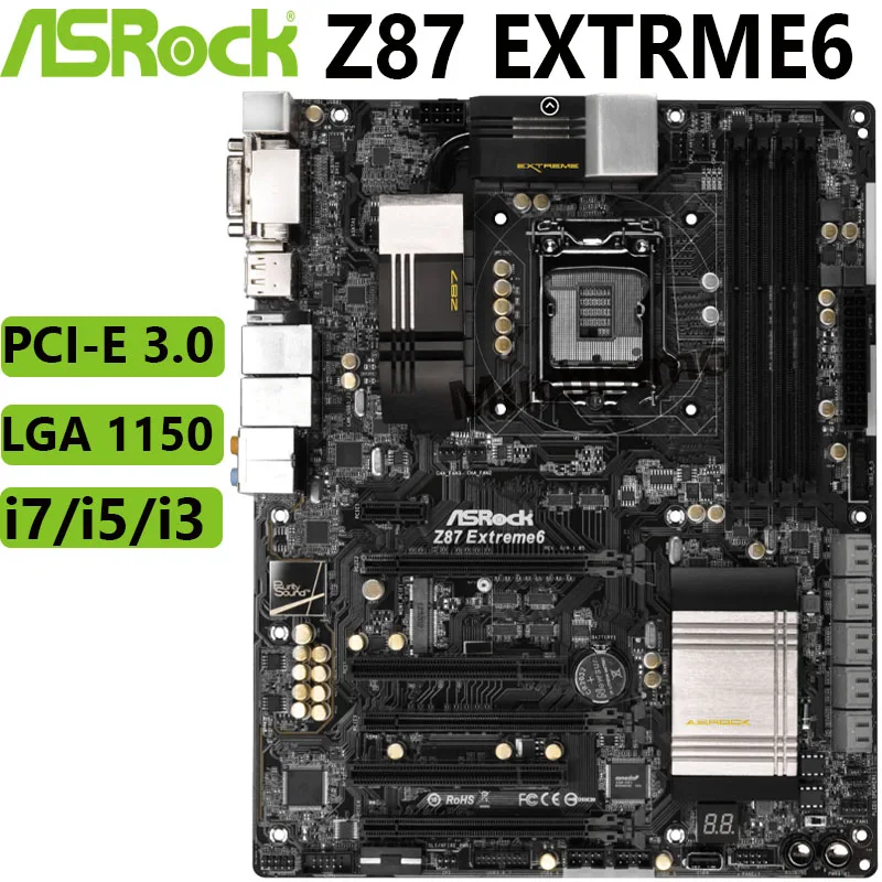 Günstig Asrock Z87 EXTRME6 Motherboard 100% Original I7 I5 I3 LGA 1150 DDR3 32GB PCI-E 3,0 USB 2,0 USB 3,0 Desktop-Computer Mainboard Verwendet